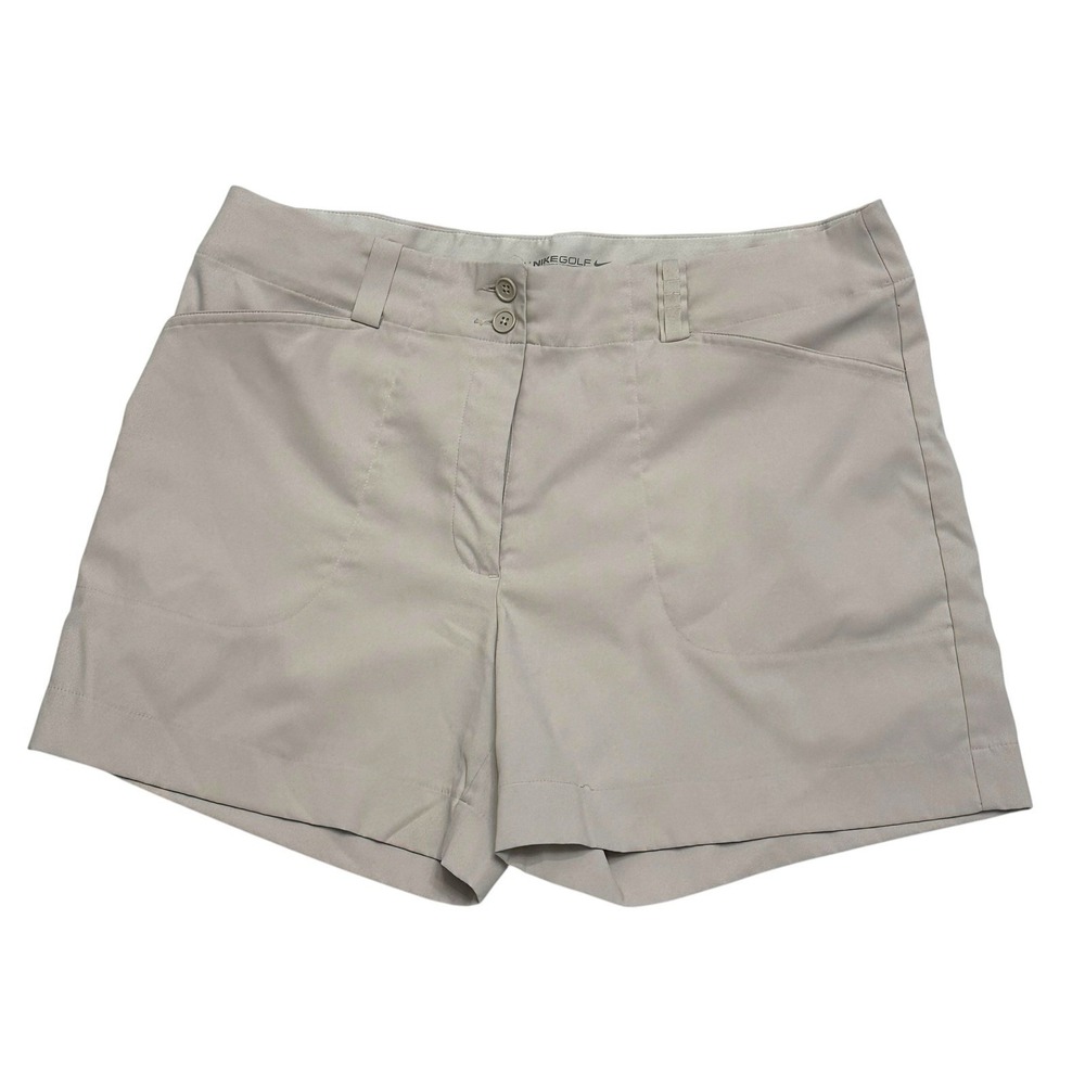 Nike Golf Dri-Fit Performance Shorts Women's Size 14 Beige Tennis Pickleball